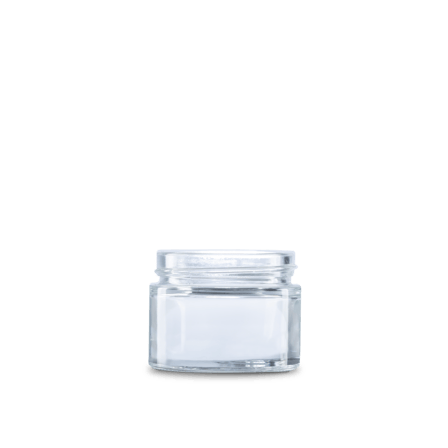 1.7 oz Clear Glass Cylinder Low-Profile Jar 53-400 Neck Finish