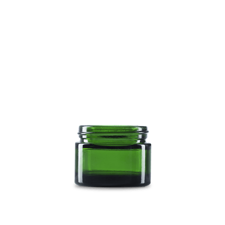 1.7 oz Green Glass Cylinder Low-Profile Jar 53-400 Neck Finish