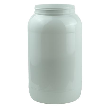 1 Gallon (128oz) White PET Plastic Jar - 110/400 (Tray packs)