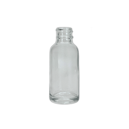 1 oz. (30 ml) Clear Boston Round Glass Bottle 20-400 Neck Finish