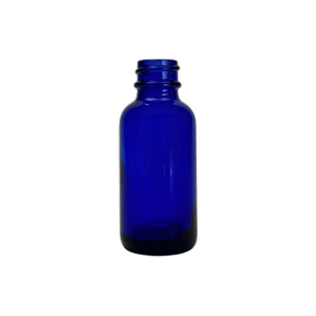 1 oz. (30 ml) Cobalt Blue Boston Round Glass Bottle 20-400 Neck Finish