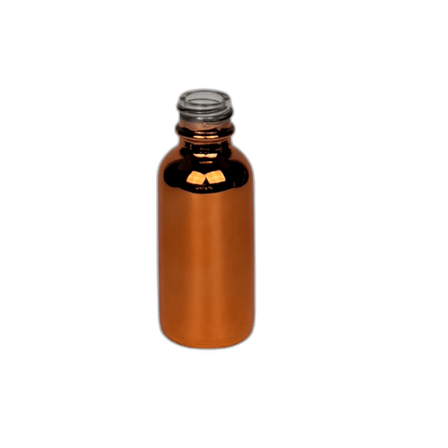 1 oz. (30 ml) Copper Boston Round Glass Bottle 20-400 Neck Finish