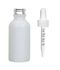 1oz Matte White Boston Round Glass Bottle with 20-400 Neck Finish - (180/Case)