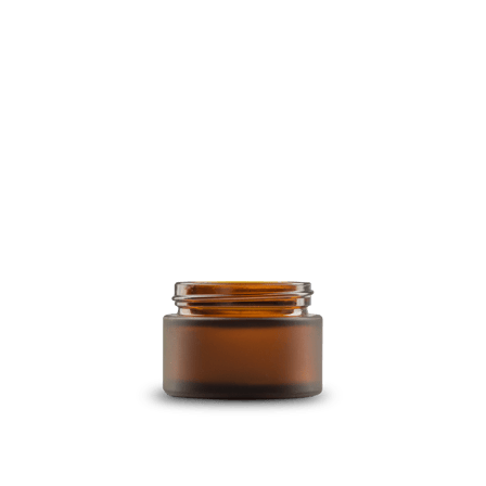 1 oz Amber Frosted Glass Cylinder Low-Profile Jar 48-400 Neck Finish