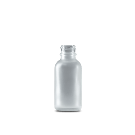 1 oz Clear Frosted Glass Boston Round Bottle 20-400 Neck Finish