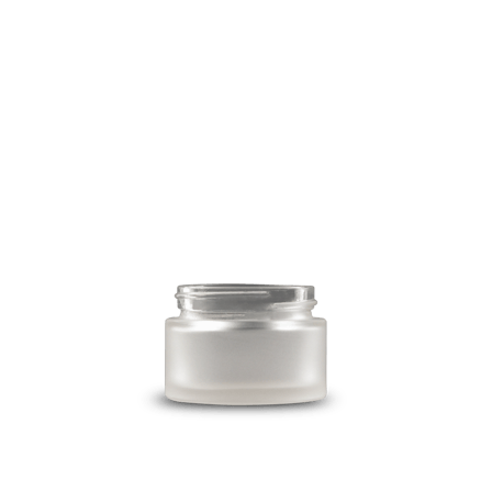 1 oz Clear Frosted Glass Cylinder Low-Profile Jar 48-400 Neck Finish