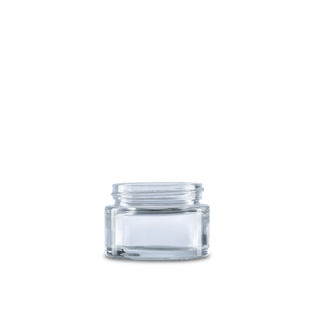 1 oz Clear Glass Cylinder Low-Profile Jar 48-400 Neck Finish