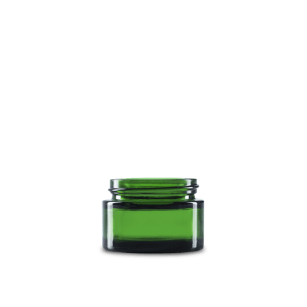 1 oz Green Glass Cylinder Low-Profile Jar 48-400 Neck Finish