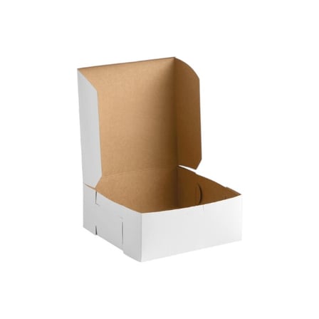10 × 10 × 4 White Cake  Bakery Box with Open Closure, 1-Piece, Lock Corner.jpg
