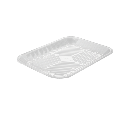 10 1/2" x 8" x 1 3/10" Clear PET plastic meat tray - (200Case).png