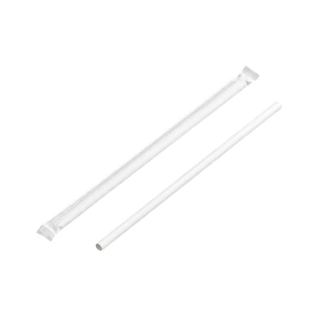 10 Inches Clear Plastic Giant Straw, Paper Wrapped.jpg