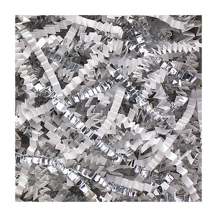 10 lb. White and Silver Metallic Blend Crinkle Paper