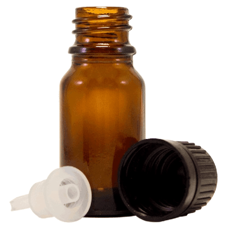 10 ml Amber Euro Round Glass Bottle with 18-415 Neck Finish - (768/Case)