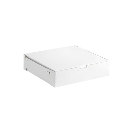 10 x 10 x 2.5 White Cake  Bakery Box, 1-Piece, Lock Corner.jpg