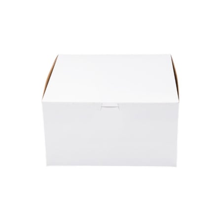 10 x 10 x 5 White Cake Bakery Box, 1-Piece, Lock Corner.jpg
