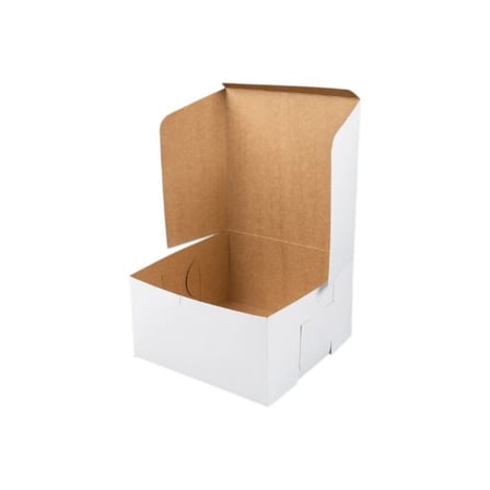 10 x 10 x 5 White Cake  Bakery Box with Open Closure, 1-Piece, Lock Corner.jpg
