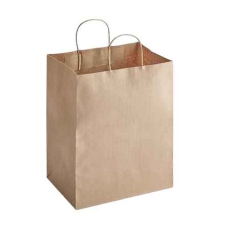 10 x 6 34 x 12 Natural Kraft Paper Customizable Shopping Bag with Handles - (250Case).png