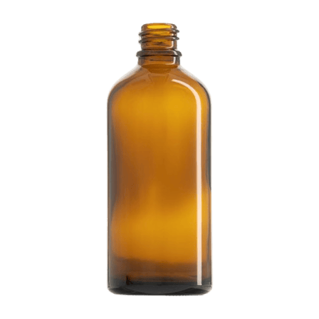 100 ml Euro Amber Glass Bottle with 18-415 Neck Finish - (140/Case)