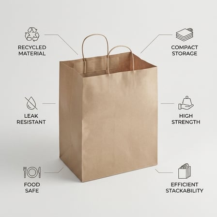 10.24 x 7 x 12 Kraft Paper Shopping Bag with Handles and Showing Specifications.png