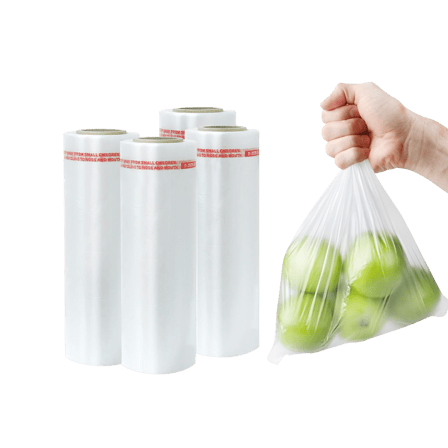11" x 14" Clear Plastic Produce Bags on a Roll 12 Mic - (1600/Case)