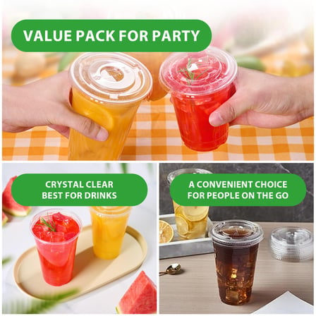 12 oz. Clear PET Plastic Cold Cups - (1000/Case)