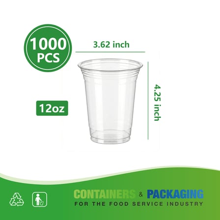 12 oz. Clear PET Plastic Cold Cup Showing with Dimensions.jpg