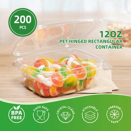 12 oz. Clear PET hinged deli container filled with jelleys.jpg