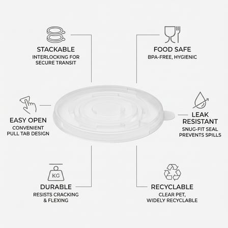 12 - 32 oz. Clear Plastic Soup  Food Cup Lid with Showing Specifications.png