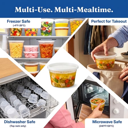12 oz Clear PP Plastic Round Deli Container with Airtight Lid - (240/Case) - Thumbnail 2