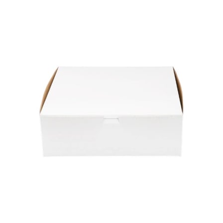12 x 12 x 4 White Cake & Bakery Box, 1-Piece, Lock Corner.jpg