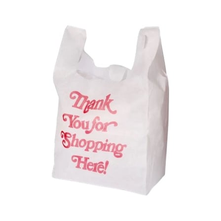 12 x 22 x 7 Non-Woven White T-Shirt Bag, Thank You Print.jpg