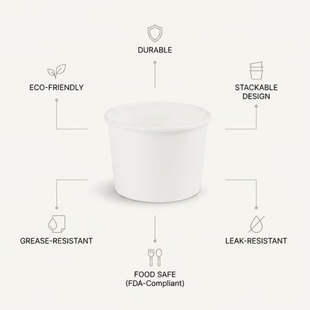 12 oz White Double Poly-Coated Paper Food Cup with Showing Specifications.png