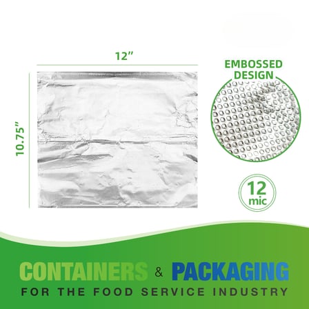 12"x10.75" Aluminum Foil Pop-Up Sheets 12 Mic - (6 Boxes/Case)