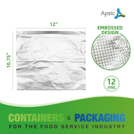 12"x10.75" Aluminum Foil Pop-Up Sheets 12 Mic - (6 Boxes/Case)