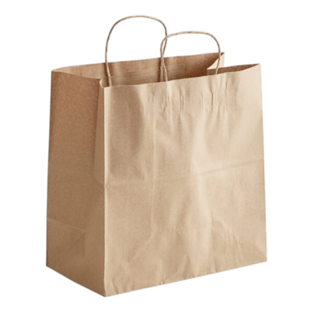 13 x 7 x 13 Kraft Paper Shopping Bag with Handles.png