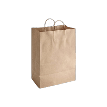 13"x7"x17" Natural Kraft Paper Customizable Shopping Bag with Handles