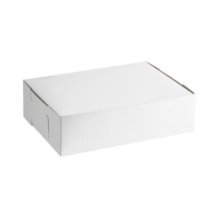14 × 10 × 4 White Cake  Bakery Box, 1-Piece, Lock Corner, Quater Sheet.jpg