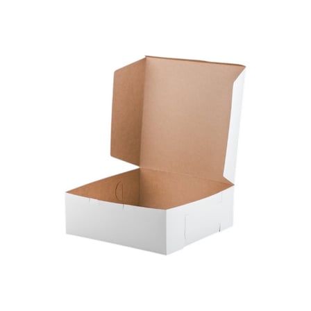 14 x 14 x 6 White Cake  Bakery & Box with Open Closure, 1-Piece, Lock Corner.jpg