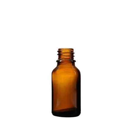 15 ml Amber Euro Round Glass Bottle with 18-415 Neck Finish - (495/Case)