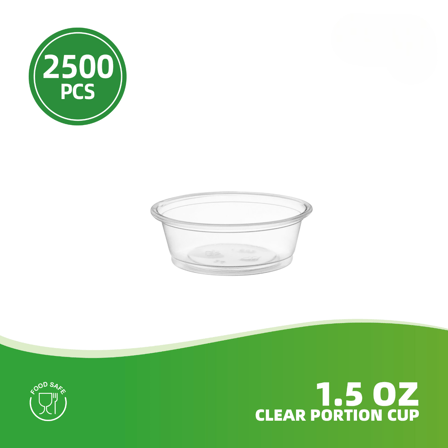 1.5 oz. Clear Plastic Portion Cups / Souffle Cups - (2500/Case)