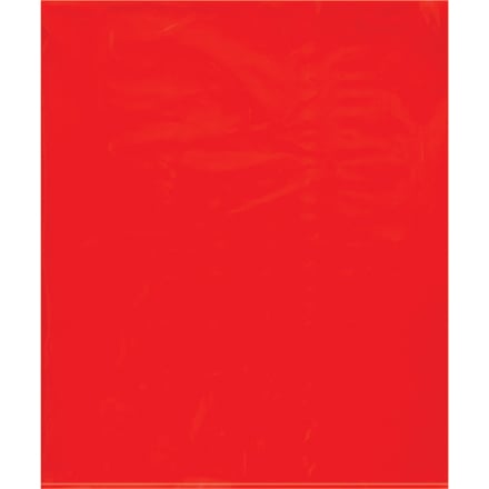 15 x 18" - 2 Mil Red Flat Poly Bags (100 Pack)