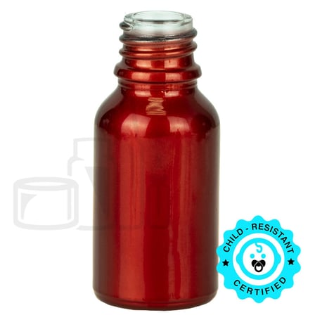 15ml Shiny Red Euro Glass Bottle 18-415(468/case)