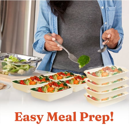 16 oz Beige Microwavable Rectangular PP Plastic Food Container with Clear Lid - (150/Case) - Thumbnail 4