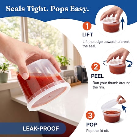 16 oz Clear PP Plastic Round Deli Container with Airtight Lid - (240/Case) - Thumbnail 2