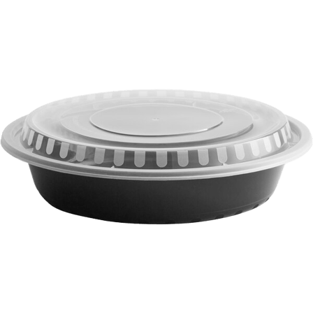 16 oz Round Microwavable Heavy Weight Container With Clear Lid