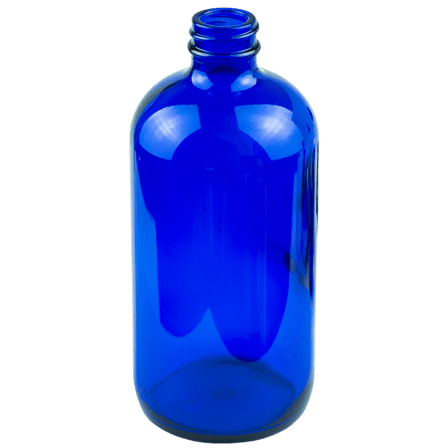 16oz Cobalt Blue Glass Boston Round Bottle 28-400(60/case)