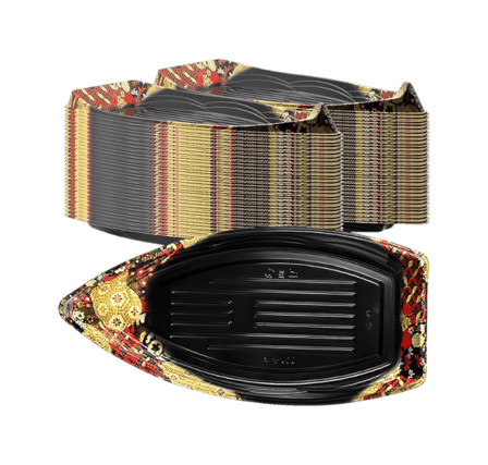 17.87'' x 8.74'' x 2.36'' Disposable boat-shaped sushi trays (Base).png