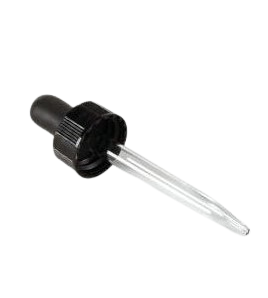 18-400 Black Dropper with 55 mm Glass Pipette - (1000/Case)