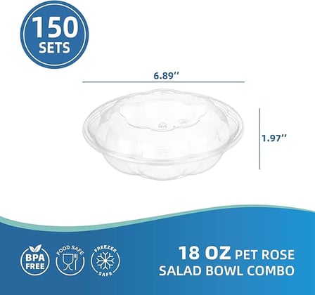 18 oz. Clear PET plastic salad bowl with lid shown with dimensions.jpg