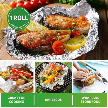 18" x 500' Heavy Duty Food Service Aluminum Foil Roll 19 Mic - (1 Roll)